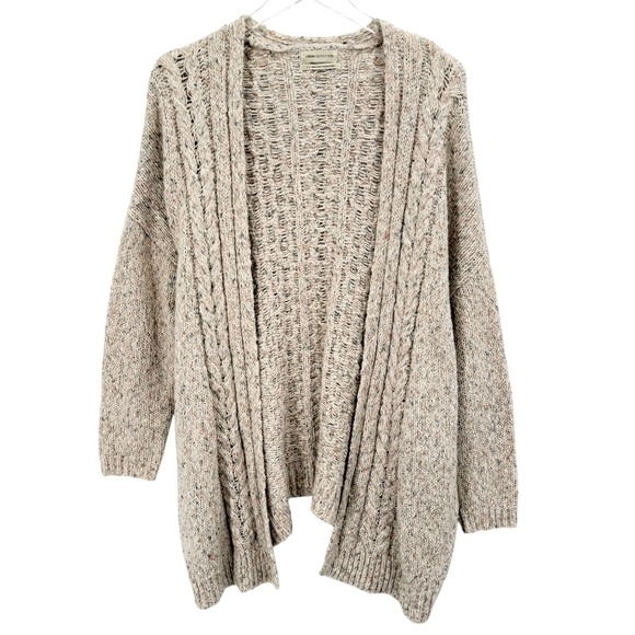 Urban Outfitters Marled Cable Knit Cardigan Size S Slouchy Chunky Knit Duster - Picture 2 of 10